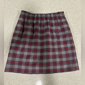 J. Crew Red and Gray A-Line Mini Skirt With Pockets 0 XS